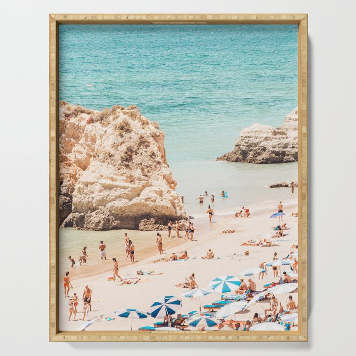 Aerial Beach Print - Ocean (part one of a diptych) Sea Travel photography Serving Tray Gallery Image 1
