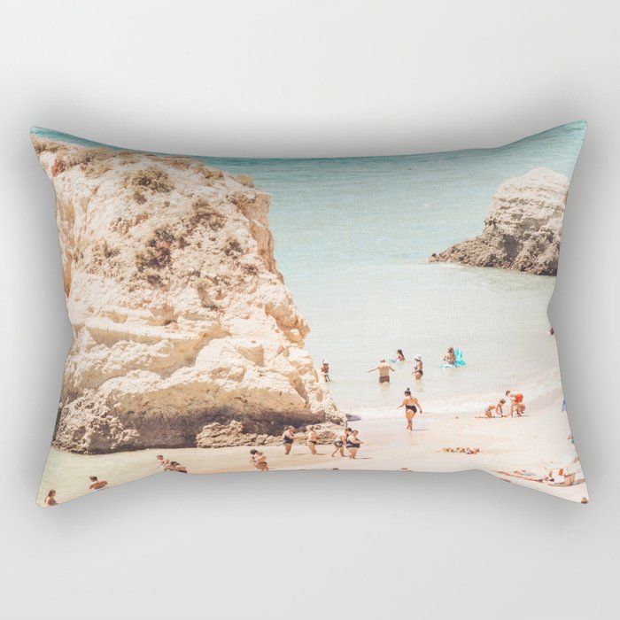 Aerial Beach Print - Ocean (part one of a diptych) Sea Travel photography Rectangular Pillow Gallery Image 1