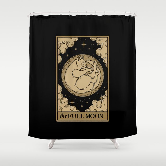 The Full Moon - Dark Background Shower Curtain Gallery Image 1