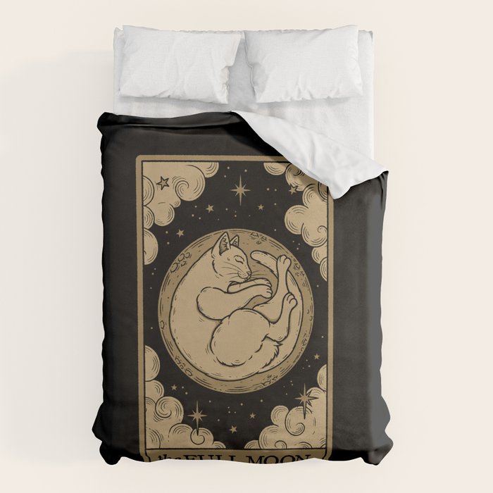 The Full Moon - Dark Background Duvet Cover Gallery Image 1