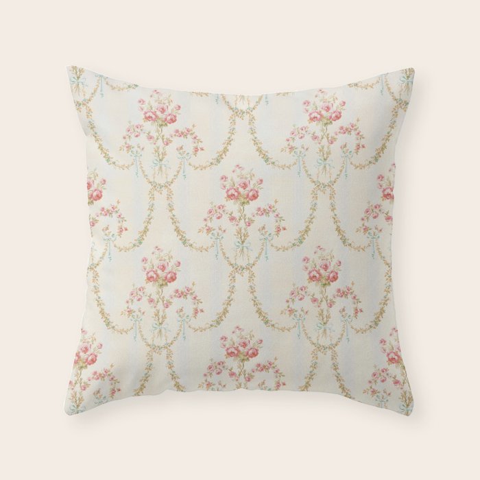 My Paris Apartment Rococo Vintage Wallpaper  Throw Pillow Gallery Image 1
