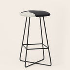 Black & White Minimalist Abstract Shapes Patterns Black Ink Painting Stool Gallery Image 1