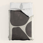 Black & White Minimalist Abstract Shapes Patterns Black Ink Painting Duvet Cover Gallery Image 6
