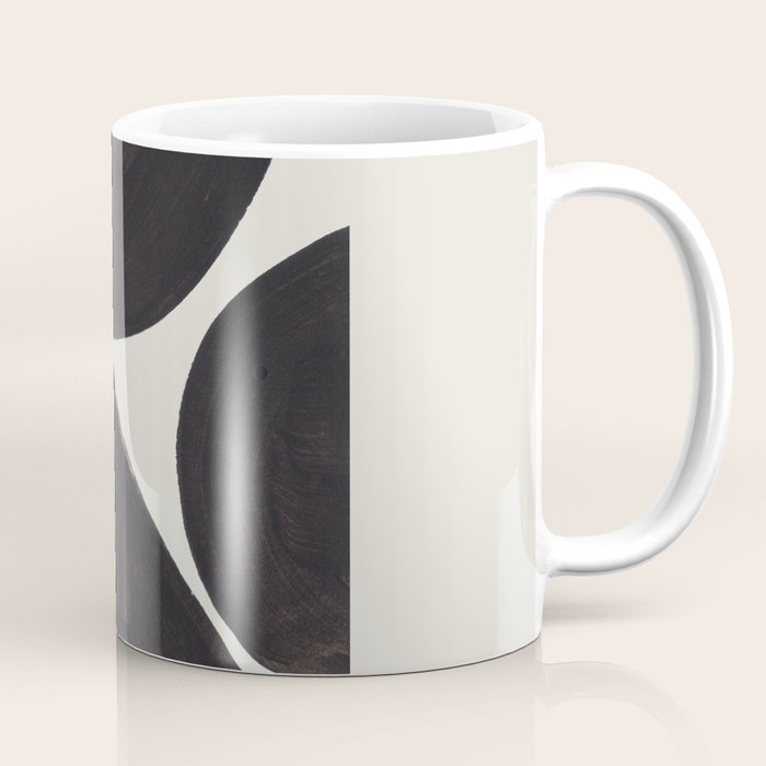 Black & White Minimalist Abstract Shapes Patterns Black Ink Painting Coffee Mug Gallery Image 1