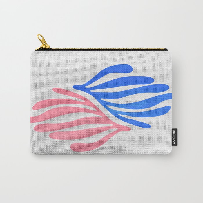 Blue & Pink Leaves: Matisse Series 01 Carry All Pouch Gallery Image 1