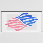 Blue & Pink Leaves: Matisse Series 01 Desk Mat Gallery Image 3