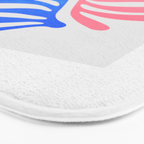 Blue & Pink Leaves: Matisse Series 01 Bath Mat Gallery Image 3