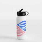 Blue & Pink Leaves: Matisse Series 01 Water Bottle Gallery Image 1