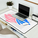 Blue & Pink Leaves: Matisse Series 01 Desk Mat Gallery Image 2