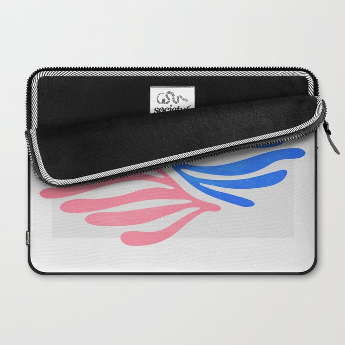 Blue & Pink Leaves: Matisse Series 01 Laptop Sleeve Gallery Image 2