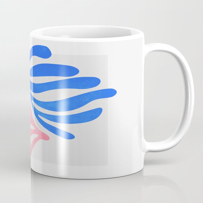 Blue & Pink Leaves: Matisse Series 01 Coffee Mug Gallery Image 1
