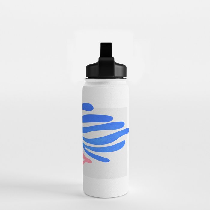 Blue & Pink Leaves: Matisse Series 01 Water Bottle Gallery Image 2