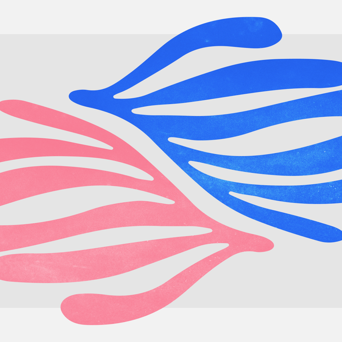 Blue & Pink Leaves: Matisse Series 01 Coffee Mug Gallery Image 2