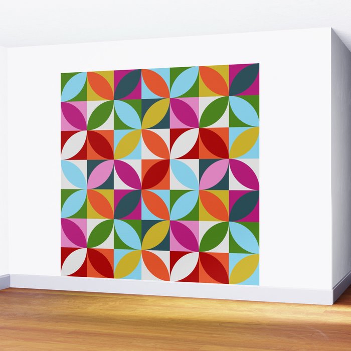 Colorful Retro Pattern Wall Mural Gallery Image 2
