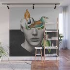 collage art / bird 2 Wall Mural Gallery Image 1