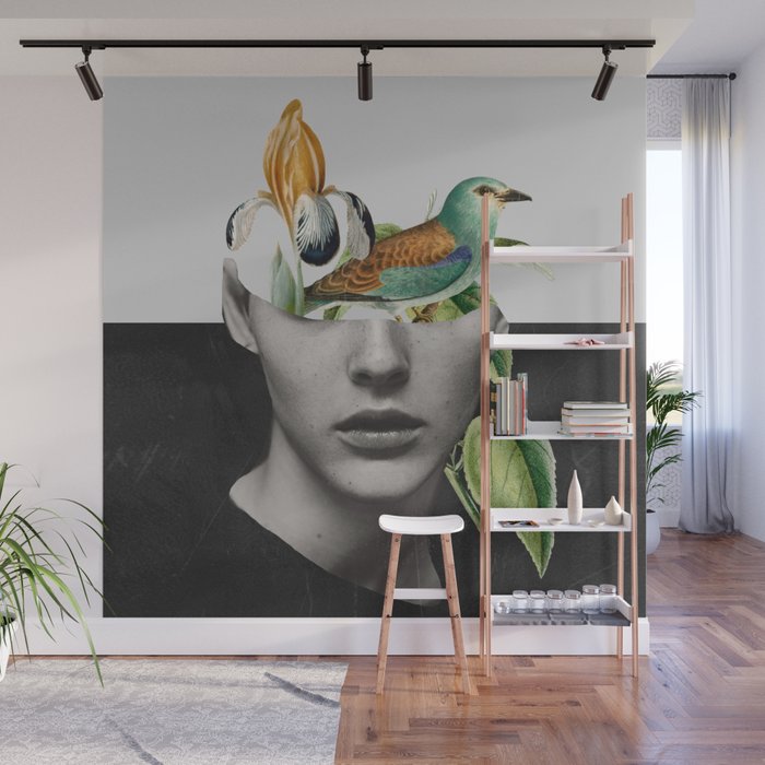 collage art / bird 2 Wall Mural Gallery Image 1