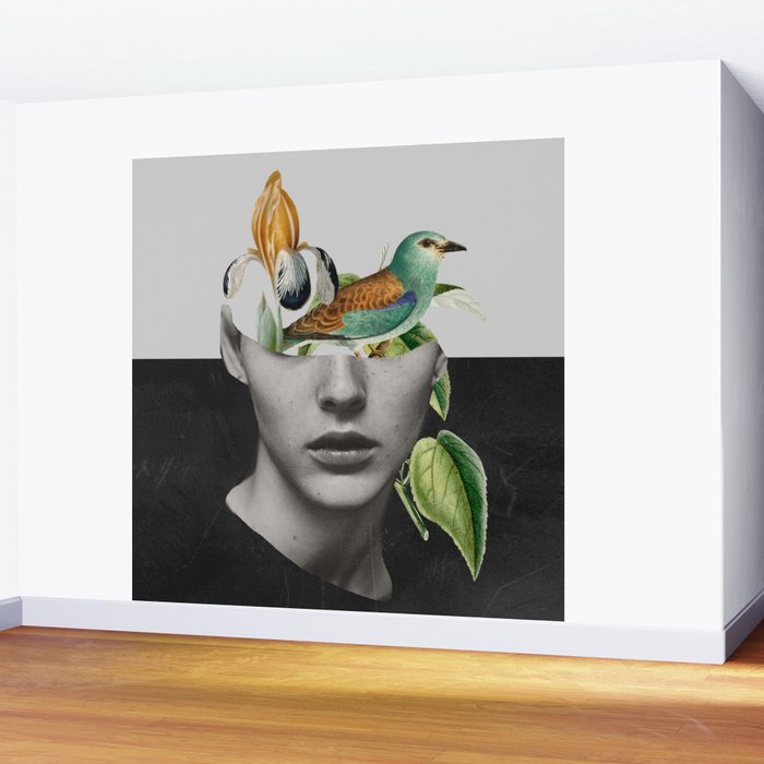 collage art / bird 2 Wall Mural Gallery Image 2