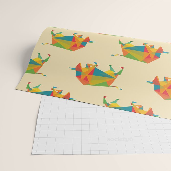 Fractal Geometric Bull Wrapping Paper Gallery Image 2