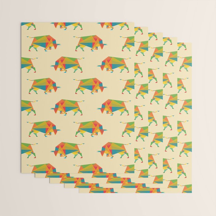 Fractal Geometric Bull Wrapping Paper Gallery Image 3