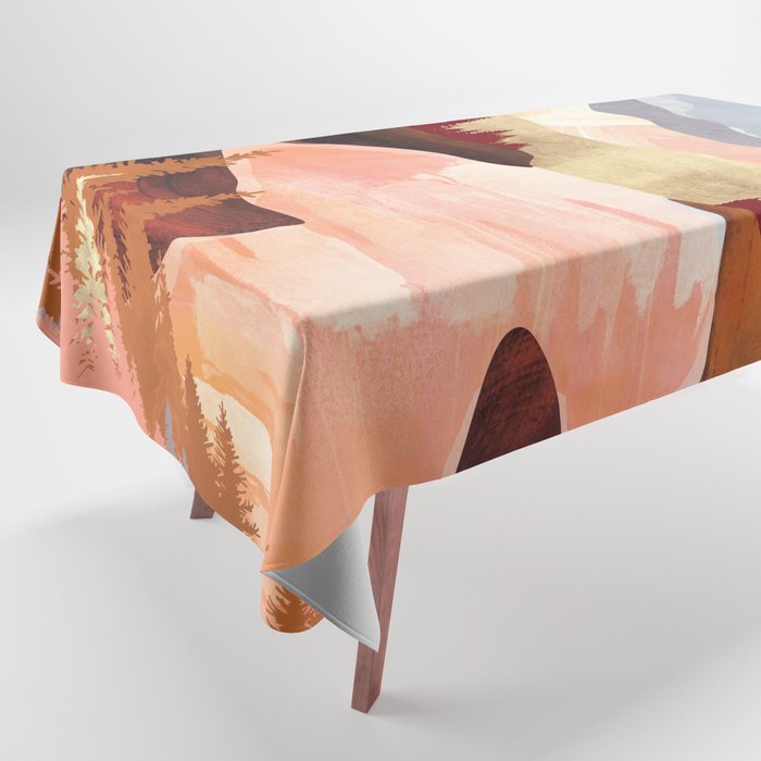 Mountain Forest Lake Tablecloth Gallery Image 1