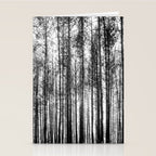 trees in forest landscape - black and white nature photography Stationery Card Gallery Image 2