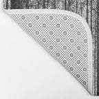 trees in forest landscape - black and white nature photography Bath Mat Gallery Image 2