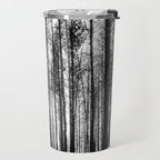 trees in forest landscape - black and white nature photography Travel Mug Gallery Image 2
