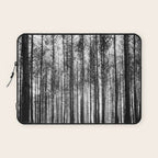 trees in forest landscape - black and white nature photography Laptop Sleeve Gallery Image 1