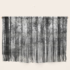 trees in forest landscape - black and white nature photography Wall Hanging Gallery Image 1
