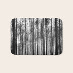 trees in forest landscape - black and white nature photography Bath Mat Gallery Image 1