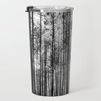 trees in forest landscape - black and white nature photography Travel Mug Gallery Image 3