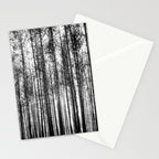 trees in forest landscape - black and white nature photography Stationery Card Gallery Image 2