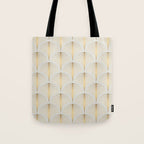 Golden Fan Leaf Art Deco Tote Bag Gallery Image 1