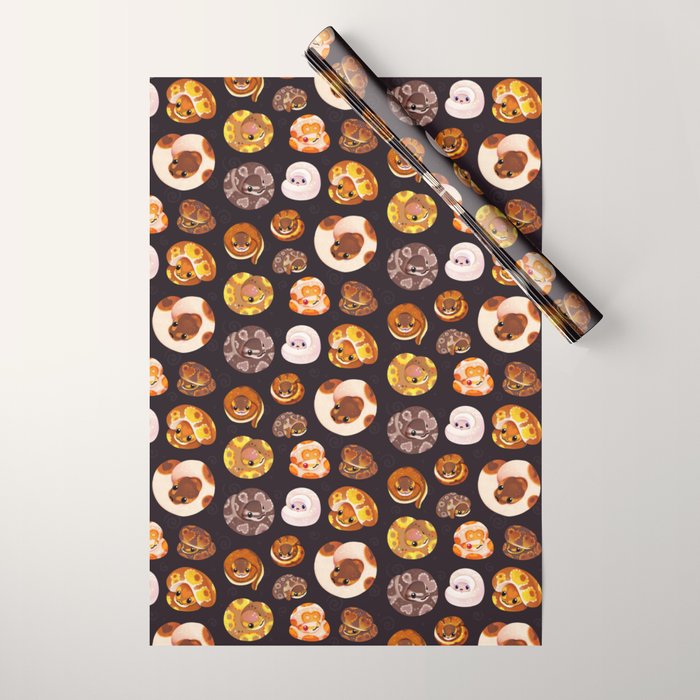 Shy ball pythons - dark Wrapping Paper Gallery Image 1