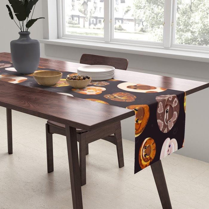 Shy ball pythons - dark Table Runner Gallery Image 2