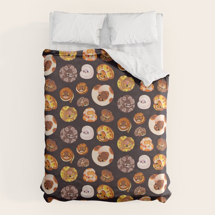Shy ball pythons - dark Duvet Cover Gallery Image 1