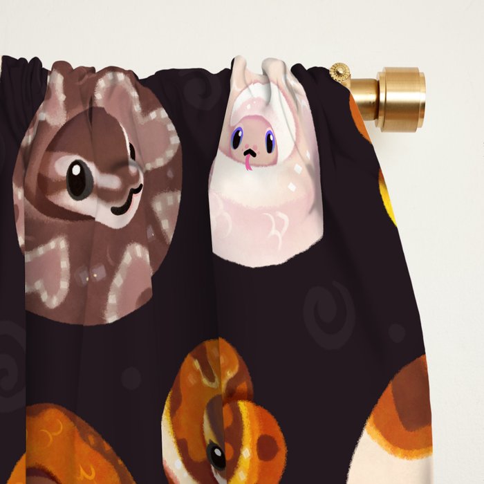 Shy ball pythons - dark Window Curtain Gallery Image 2