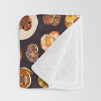 Shy ball pythons - dark Throw Blanket Gallery Image 3