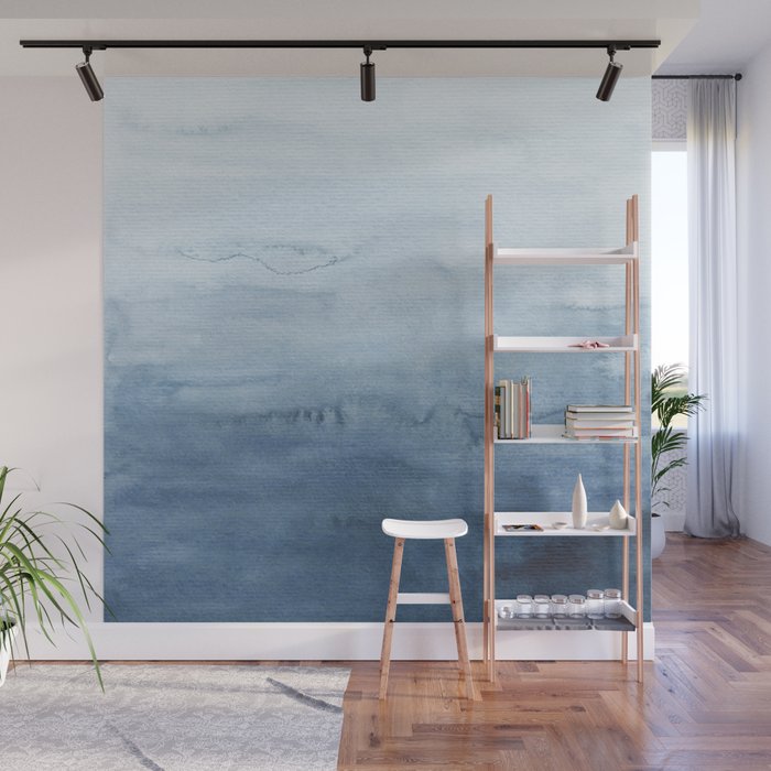 Indigo Abstract Painting | No. 4 Wall Mural Gallery Image 1