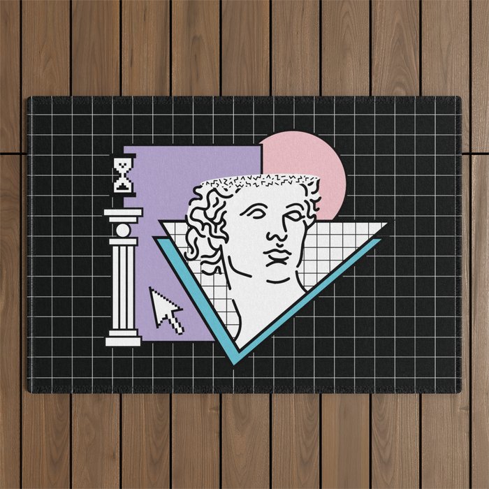 Apollo Vaporwave / greek god Outdoor Rug Gallery Image 1