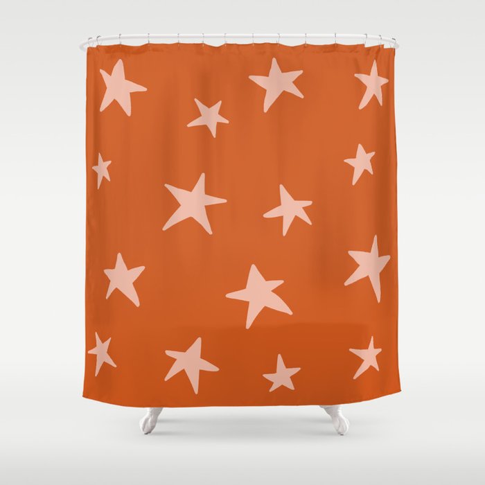 Stars Pumpkin Spice Shower Curtain Gallery Image 1