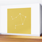 Libra Zodiac Star Constellation Line Art Soft Yellow Wall Mural Gallery Image 2
