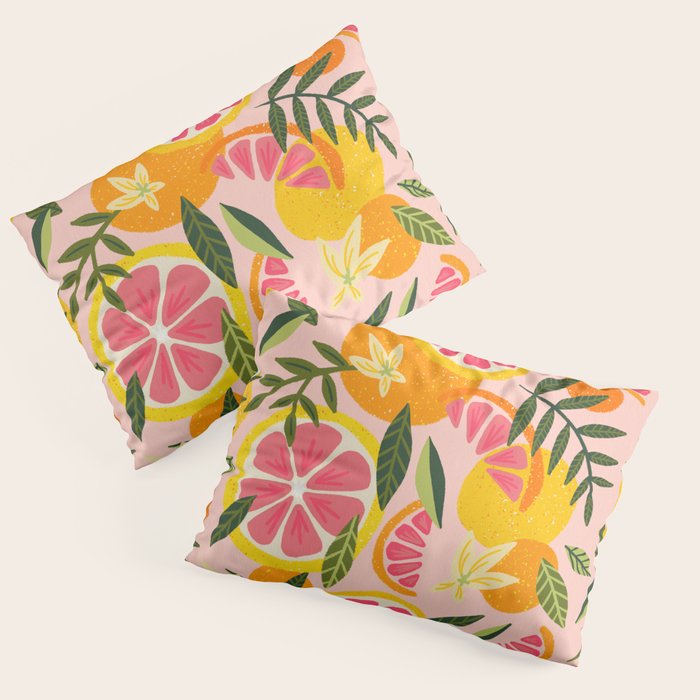 Grapefruit Blooms â Blush Pillow Sham Gallery Image 1