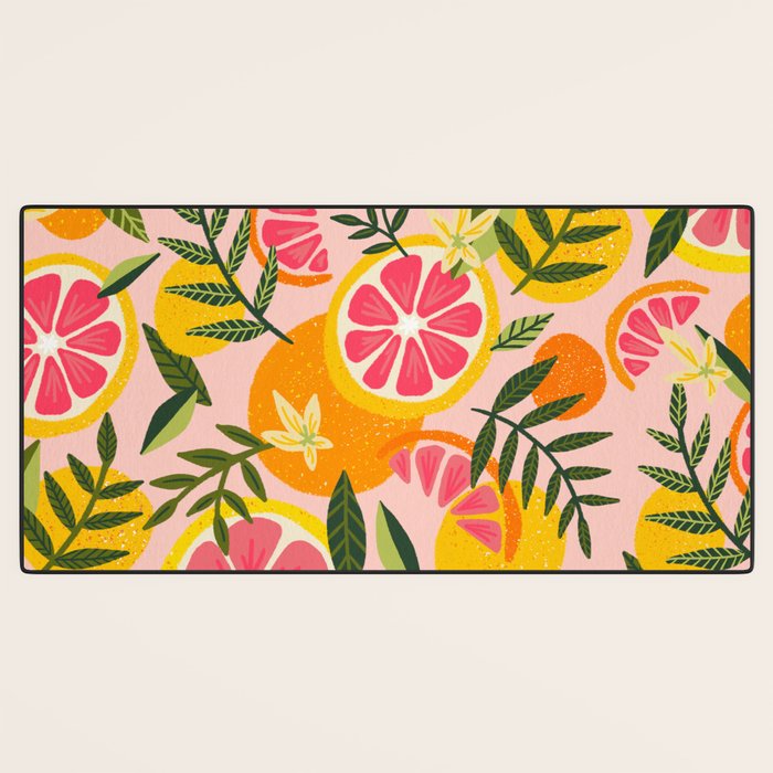 Grapefruit Blooms â Blush Desk Mat Gallery Image 3