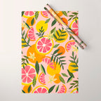 Grapefruit Blooms â Blush Wrapping Paper Gallery Image 1