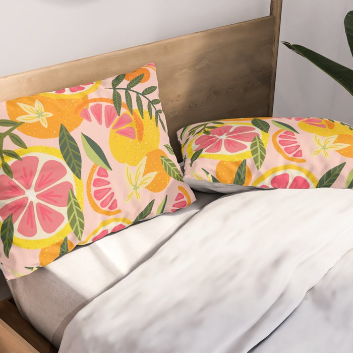 Grapefruit Blooms â Blush Pillow Sham Gallery Image 2