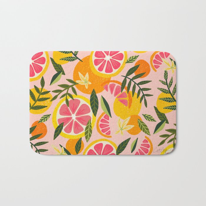 Grapefruit Blooms â Blush Bath Mat Gallery Image 1