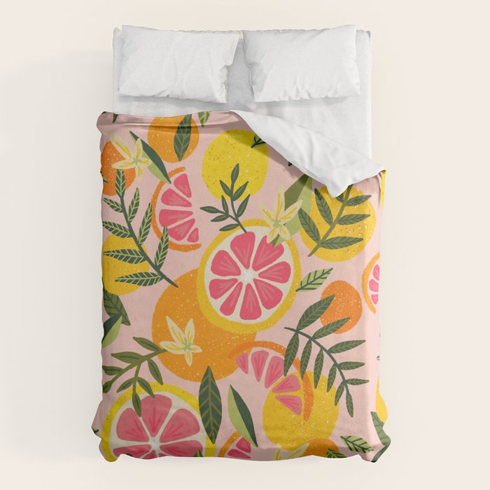 Grapefruit Blooms â Blush Duvet Cover Gallery Image 6