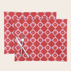 Flowers And Strawberry Pink & Red Checker Placemat Gallery Image 1