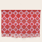 Flowers And Strawberry Pink & Red Checker Wall Hanging Gallery Image 1